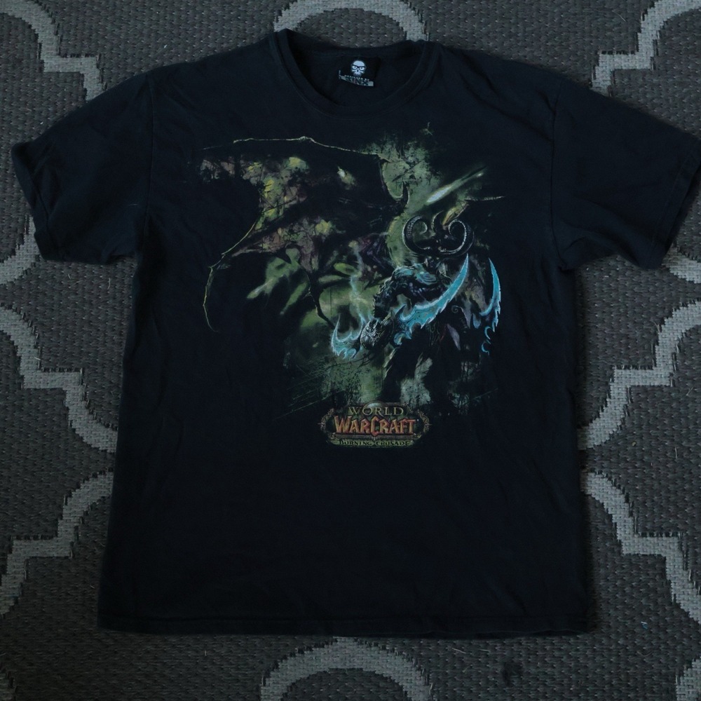 Vintage World Of Warcraft T Shirt Men Lg Burning Crusade Promo Video Game PC
